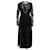 Vestido midi de encaje con escote pronunciado Ganni en mezcla de poliamida negra Negro Nylon  ref.637482
