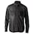 Saint Laurent Camisa com botão na bainha desfiada em jeans de algodão cinza  ref.637531