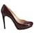 Zapatos de Salón con Plataforma Prada en Charol Burdeos Roja Cuero  ref.637559