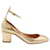 Zapatos de tacón con correa al tobillo Valentino Tango en cuero dorado  ref.637689