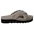Stuart Weitzman Roza Lift Slides Sandalen aus cremefarbenem Kunstpelz Weiß Roh Synthetisch  ref.637691