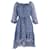 Diane von Furstenberg Camila schulterfreies Kleid aus blauer Seide  ref.637754