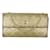 Carteira Chanel Grande Aba Reforço Metalizado Ouro Acolchoado Corrente Adicionada em Pele de Cordeiro B481  Dourado Couro  ref.639190