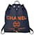Chanel Bag Deauville Soft Rucksack Reisetasche Blue Denim Canvas Leather Dc18  Blau  ref.639209
