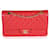 Chanel Red Quilted Lambskin Medium Classic gefütterte Überschlagtasche Rot Leder  ref.639331