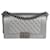 Chanel Silver Quilted Caviar Medium Boy Bag  Grey Leather  ref.639365