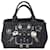 Prada Prada Handbag Canapa Robot Black Silver Denim Saffiano Leather Womens Tote B378   ref.639475