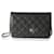 Chanel Black Quilted Nubuck Outdoor Line Wallet On Chain  Leather  ref.639518