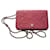 Borsa a tracolla Chanel Camellia in pelle di agnello rosso lampone  ref.639570