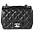 Chanel Schwarze gesteppte Lammleder Mini Square Classic Flap Bag  ref.639585