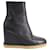Céline Celine Manon Wedge Ankle Boots in Black Calfskin Leather Pony-style calfskin  ref.641111