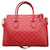 Gucci Gg Supreme Monogram Zip Top Red Leather Tote   ref.641161