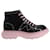 Alexander Mcqueen Tread Lace Up Boots in Pink/Black Calfskin Leather Pony-style calfskin  ref.641216