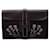 Hermès Pochette Hermes Jige in pelle marrone scuro con dettagli floreali  ref.641221