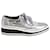 Prada Brogue Plateau-Sneakers aus silbernem Leder Metallisch  ref.641227