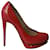 Zapatos de tacón alto con plataforma en relieve de piel de serpiente de Nicholas Kirkwood en charol rojo Cuero  ref.641232