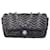 Chanel Classic Flap 2007 Bolsa de ombro de couro de cordeiro preta plissada Preto  ref.641266