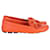 Prada Bow Slip On Loafers aus orangefarbenem Leder  ref.641327