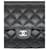 Chanel Chanel Black Lambskin Leather Quilted O-case Clutch Bag Silver 13C 2013   ref.641329