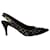 Zapatos de tacón con tira trasera y monograma de Louis Vuitton en cuero negro  ref.641453