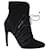 Bottega Veneta Cutout Lace-Up Detail Ankle Boots in Black Suede  ref.641486