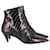 Saint Laurent Croc-Effect Ankle Boots in Black Leather  ref.641487