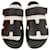Hermès Hermes Zypern Sandalen aus schwarzem Leder  ref.648389
