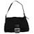 FENDI Mamma Baguette Hand Bag Canvas Leather Black Auth hk471 Cloth  ref.648415