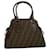 FENDI Zucca Canvas Hand Bag Brown Auth ac907 Cloth  ref.648431