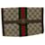 GUCCI GG Canvas Web Sherry Line Clutch Bag Bege Vermelho Verde Auth bs2000  ref.648633