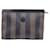 Fendi Pochette de sac cosmétique vintage en toile de vinyle à rayures Pequin Marron  ref.648919