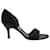 Salvatore Ferragamo Zapatos de tacón medio con punta abierta en cuero negro  ref.649010