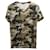 T-Shirt Balmain Camouflage Stretch in Cotone Verde  ref.649051