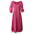 Staud Swells Puff Sleeve Midi Dress in Pink Linen   ref.649068