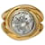 inconnue Ineinander verschlungener Ring aus zweifarbigem Gold, Diamant 2,78 Karat. Weißgold Gelbes Gold  ref.649900