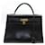 Hermès VINTAGE SAC A MAIN HERMES KELLY 32 SELLIER CUIR BOX NOIR BLACK LEATHER HAND BAG  ref.650029