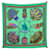 Hermès HERMES LEATHER SCARF OF THE DESERT OF LA PERRIERE CARRE 90 SILK GREEN SILK SCARF  ref.650036