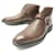 NEUF CHAUSSURES HESCHUNG MANIOC 7 41 BOTTINES A BOUCLE CUIR MARRON BOOTS  ref.650056