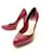 CHRISTIAN DIOR MISS SHOES 36.5 CARMIN RED LEATHER PUMPS BOX SHOES  ref.650133