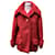 Prada Red Alpaca and Wool Caban Jacket Size 38 IT Polyester  ref.650283