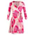 Diane Von Furstenberg Florales Wickelkleid aus rosa Seide Pink  ref.651079