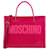 Moschino Leder-Einkaufstasche mit Logo aus Lackleder Pink  ref.651296