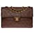 Majestic Chanel Timeless/Classique Jumbo-Handtasche mit Überschlag aus braunem, gestepptem Leder, garniture en métal doré  ref.651826