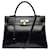 Hermès Superbe Sac Hermes Kelly 35 retourné bandoulière en cuir box noir, garniture en métal plaqué or  ref.651859