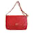 Bolso de hombro con cadena Chanel Roja Cuero  ref.652027