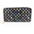 Louis Vuitton Black Monogram Multicolor Litchi Long Zippy Wallet Zip Around   ref.652034