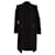 Balmain Einreihiger Mantel aus schwarzer Wolle  ref.654406