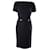 Burberry Pleated Midi Dress with Belt in Navy Blue Silk  ref.655938