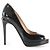 Fendi Black Patent Leather Peep Toe Platform Pumps