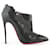 Christian Louboutin Black Leather and Lace Mandolin Pumps  ref.655980